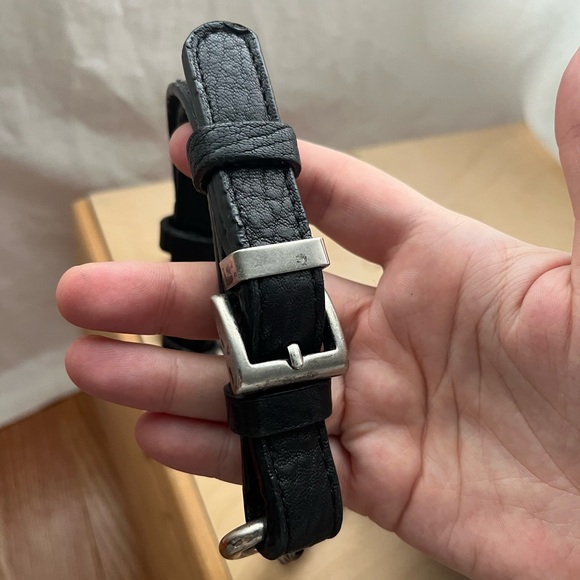 Black Faux Pebbled Leather Crossbody Bag with Chain Strap - Picture 12 of 16